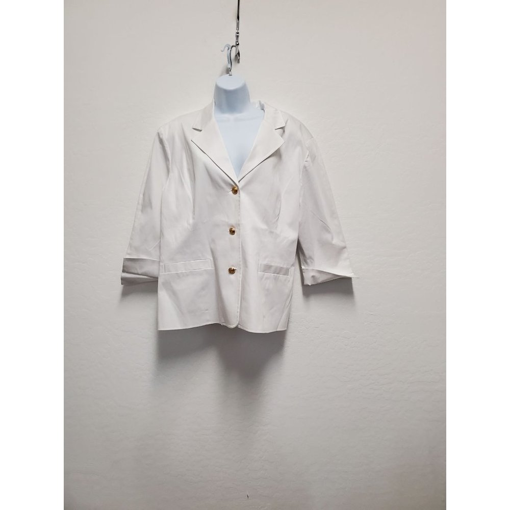Linea Louis Dell'Olio Jacket Blazer Size XL White Gold Accents Buttons and Chain